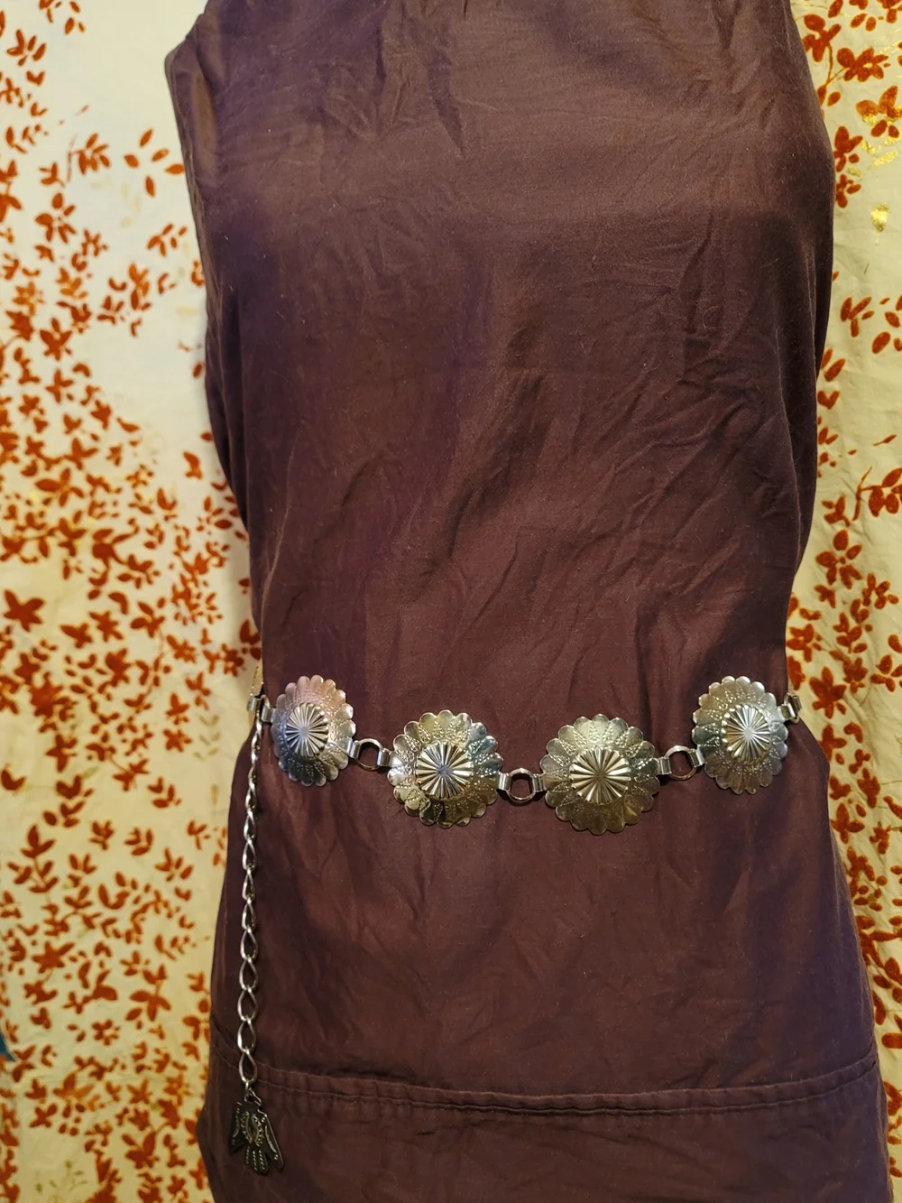 Metal Concho Chain Waist Belt - Silver-tone